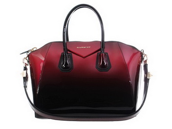 2013 Replica Givenchy Antigona Bag Patent Leather 9981 Wine&Black
